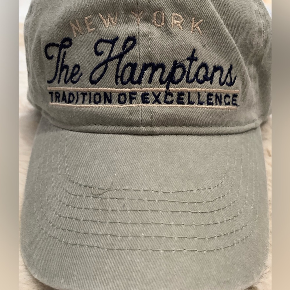 The Hamptons New York baseball cap hat grey green taupe NWT